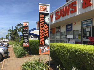 Territory Saws and Hardware_PVC banners on poles