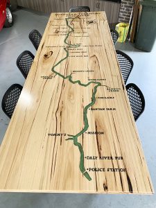 ROUTERED TIMBER TABLE_DALY RIVER MAP